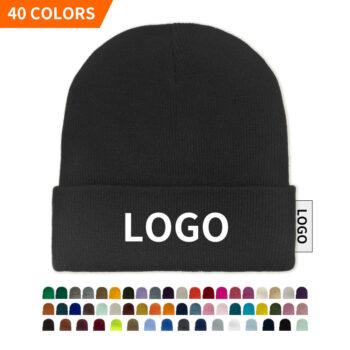 Wholesale Manufacturer Winter Knitted Skull Cap Knit Beanie Hats Including 50pcs/Style Flat Embroidery Fee with Custom Logo