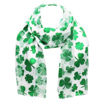 Rosemarie Collections Women's St. Patrick's Day Irish Clover Silky Stripe Lightweight Fashion Scarf