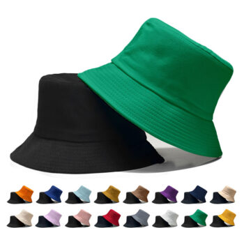 Wholesale Summer Sun Beach Fishing Double Side Fisherman Cap Blank Reversible Bucket Hat for Women Men