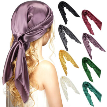 Solid  Square Scarf Women Silk Scarf Fahion  Pure Neckerchief for Autumn Winter Spring