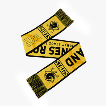 Free Sample Custom Logo Acrylic Flat Knitting Machine Printing Jacquard Football Soccer Fan Scarf