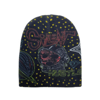 Custom Streetwear Running Winter Beanie Hat Cap All Over Print Graphic Sublimation Printed No Cuff Beanies with Custom Logo