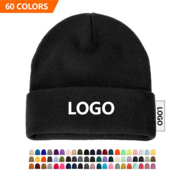 60 Colors Beanies Manufacturer Custom Logo Embroidery Winter Knit Hats Beanie